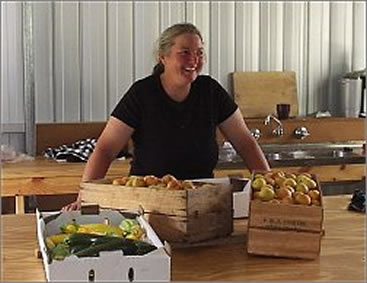 jackie in packing shed